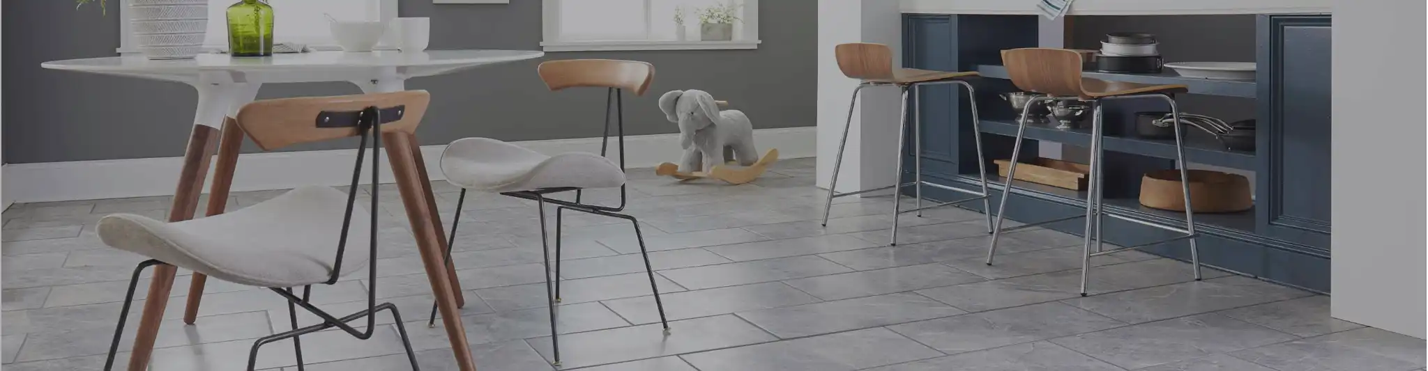 tile flooring in dining area 